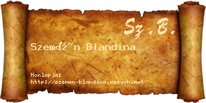 Szemán Blandina névjegykártya